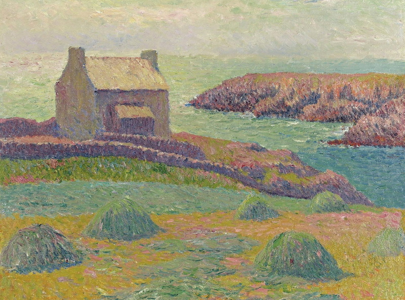 Henri Sea, Henry Moret, The house on the Hill, landscape, picture, 1080P