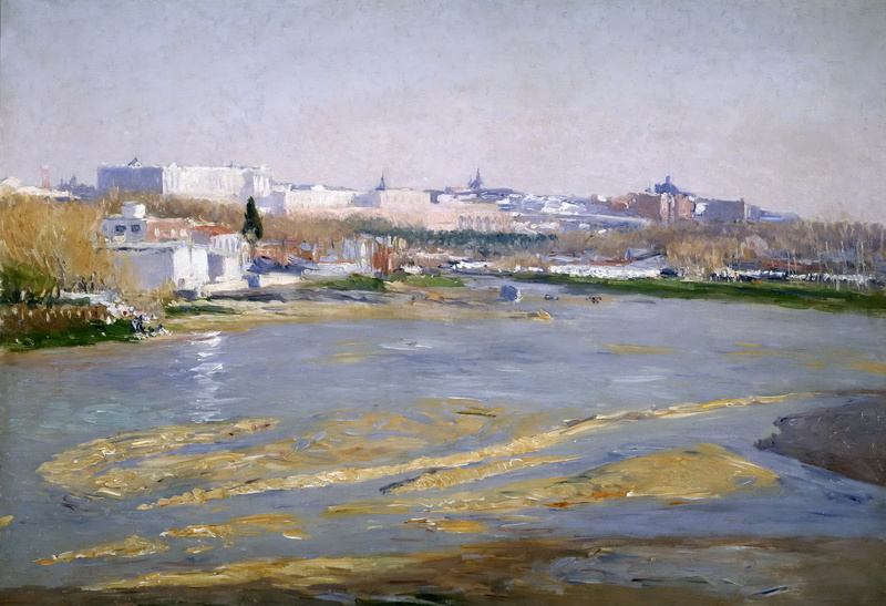 1080P, picture, river, The River Manzanares, the city, Aureliano de Beruete and Moret, Madrid, Spain, landscape