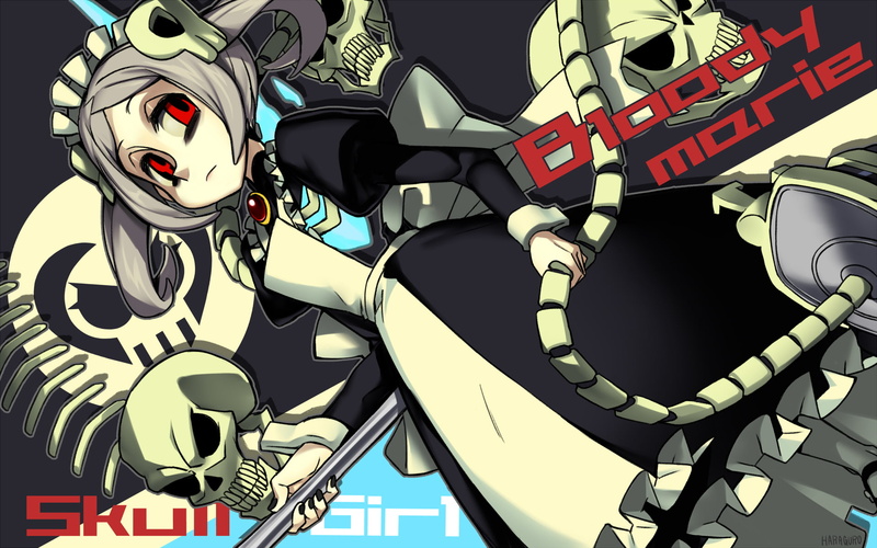 skull, anime, girl, girls, action, fighting, 1sgirls, warrior, skullgirls, mahga, chibi, 1080P