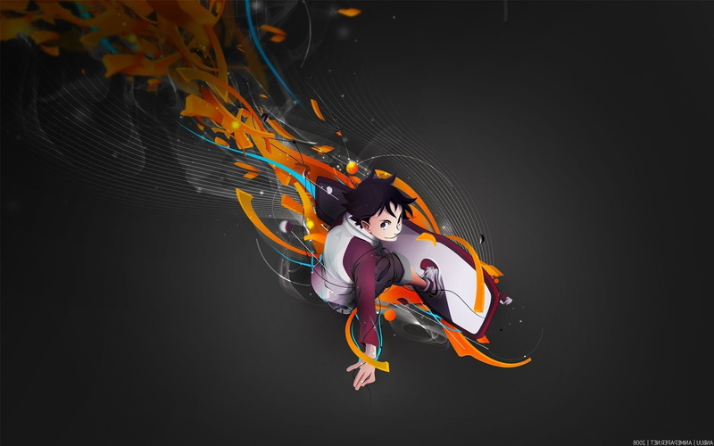 mid-air, jumping, Eureka Seven, anime, nature, multi colored, full length, one person, young adult, 1080P, motion, copy space, Thurston Renton, studio shot
