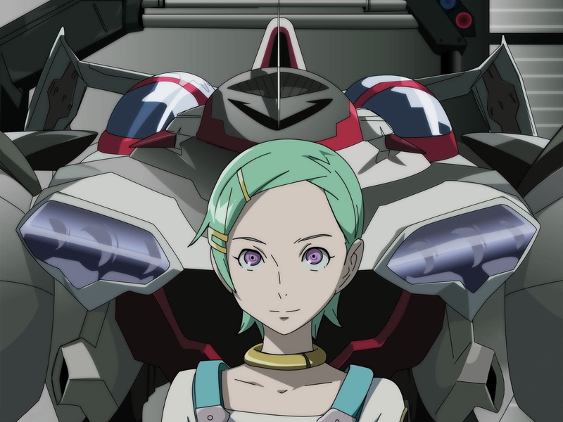 human representation, robot, portrait, male likeness, female, day, green color, transportation, eureka seven, seat, still life, character, illustration