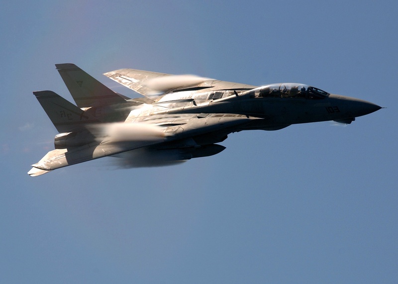 no people, water vapor, transportation, air show, military, mid-air, clear sky, flying, airplane, 1080P, jet, tomcat, f-14, air vehicle, aviation, blue