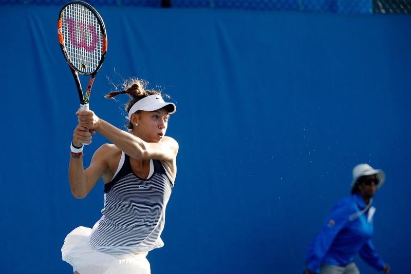adult, day, Tereza Mihalikova, racket, blue, competition, motion, women, activity, young adult, clothing, tennis racket, two people, outdoors, playing