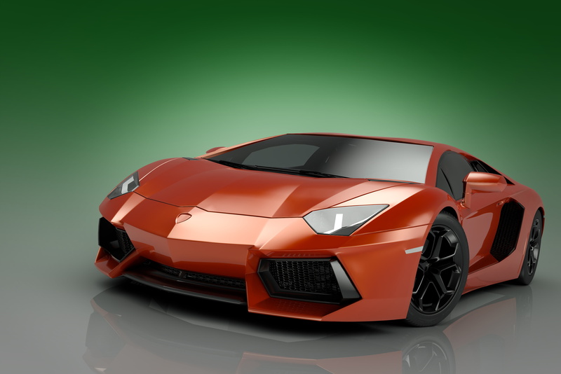 5K, Parking, Lamborghini, ., feel of speed, green background, chrome, supercar, abstraction, the LP700 V12 engine rated at 700 HP, car, 3d, art, machine front