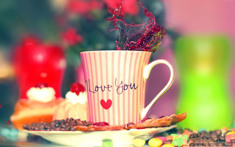heart, coffee, Valentines Day, sweets, cup, 4K, love