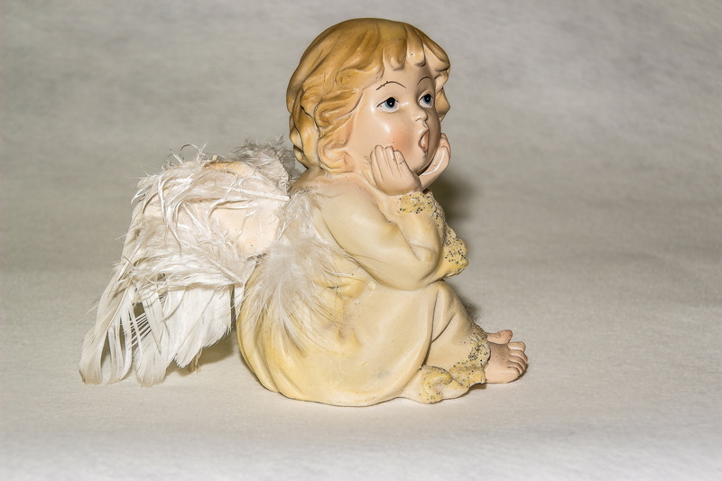statue, representation, innocence, gray, 5K, high angle view, gray background, wing, put, sculpture, christmas decorations, christmas angel, hairstyle
