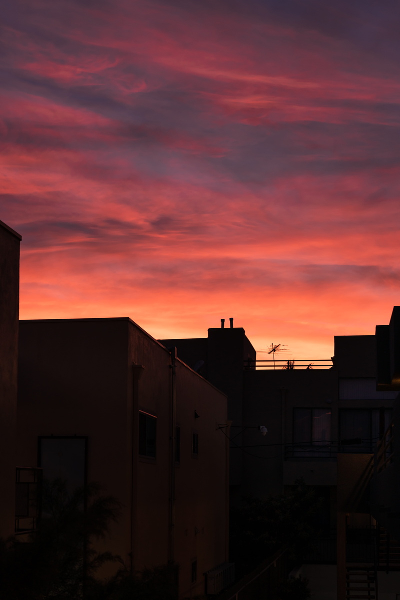 8K, city, built structure, outdoors, architecture, orange color, no people, los angeles, color, beauty in nature, street, good morning, copy space, industry