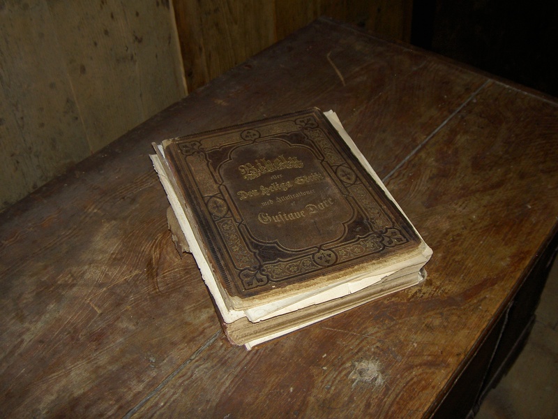 antique, text, wood - material, architecture, bible, close-up, communication, table, western script, still life, metal, day, sweden, publication, guestbook