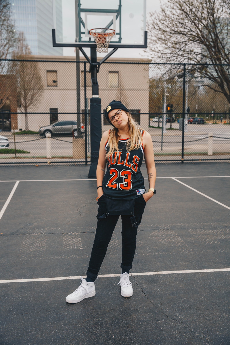 teenager, front view, young adult, full length, looking at camera, basketball - ball, wearing, court, architecture, young women, jersey, women, 5K, woman