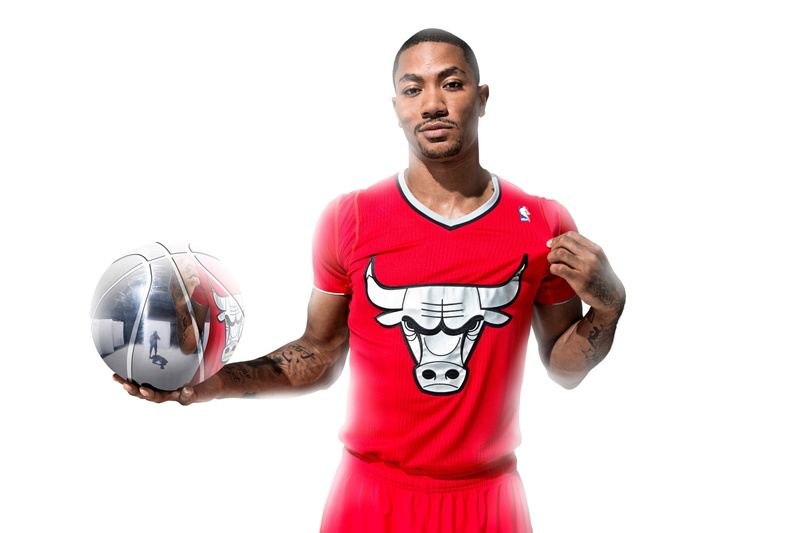 sports equipment, lifestyles, indoors, derrick rose   download, 1080P, cut out, red, young adult, sport, white background, standing, one person, waist up