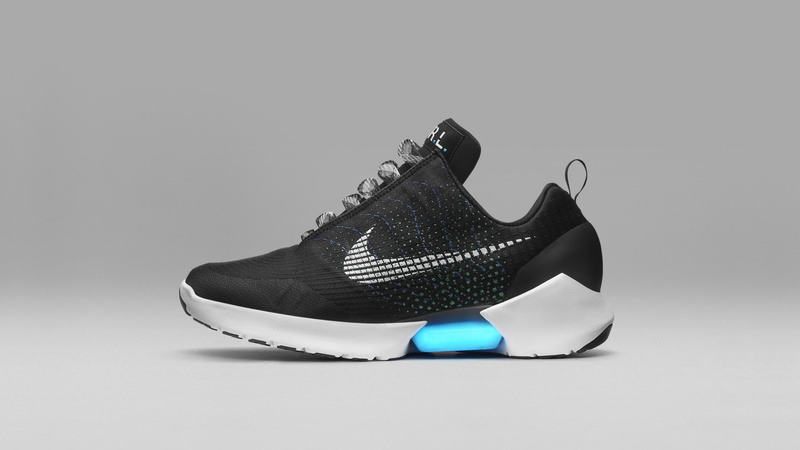 s, nike, blue, Nike HyperAdapt 1.0, white, men, basketball, smart sneakers, self lacing, black, BACK TO THE FUTURE 2, top, unpaired, shoe, low, 4K