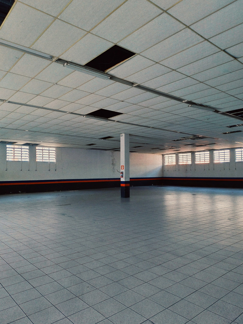 no people, flooring, lighting equipment, parking lot, 4K, transportation, architectural column, building, architecture, tiled floor, illuminated, room