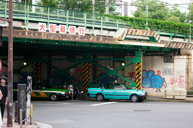 japan, creativity, building exterior, motor vehicle, 5K, built structure, day, car, graffiti, road, train track, street, city, underpass, bridge - man made structure