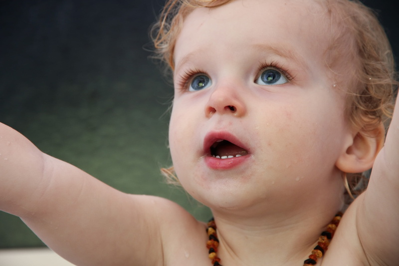 wearing, 4K, mouth, bath, black, human body part, children only, close-up, females, human face, wonder, mouth open, brown, baby, innocence, play, one girl only