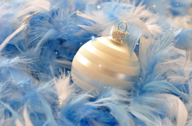 christmas decorations, feathers, christmas, ball, close, close-up, 2K, decorations, blue