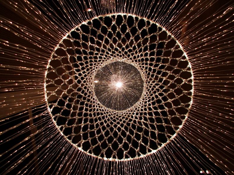 concentric, 720P, lighting equipment, light, close-up, full frame, illuminated, geometric shape, low angle view, black background, electric lamp, cupola