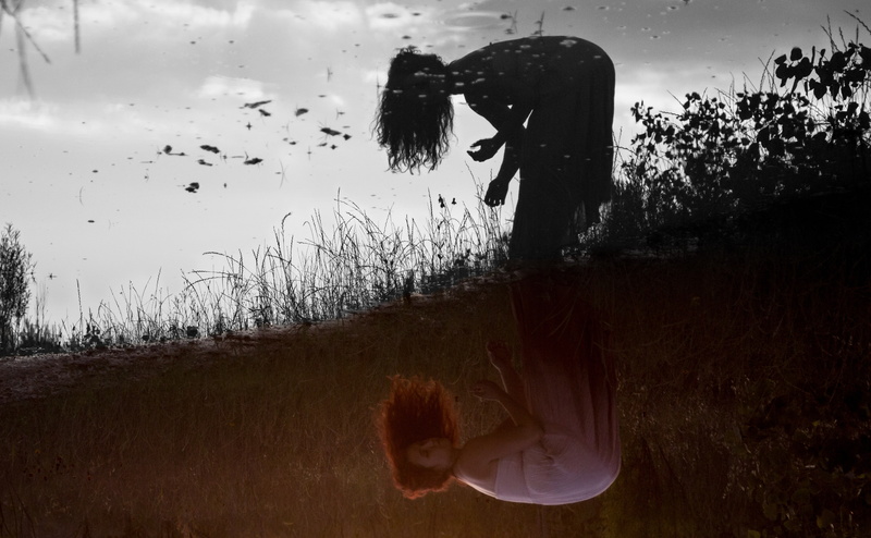 lotuscarroll, Nature, Sunset, selfportrait, Redhead, Aero, skirt, dreamcatcher, Creative, whoami, 4K, Puddle, seekingherself, Dress, person, Woman, selfie