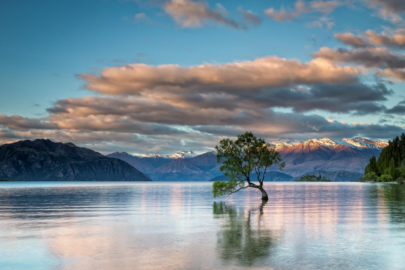 clouds, Lake Wanaka, snow, nature, Horizon, reflection, plant, mountain range, no people, cloud - sky, tranquil scene, landscape, Trees, lake, water, beauty in nature