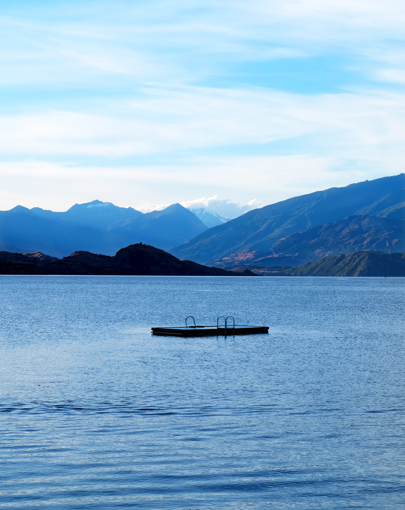 non-urban scene, wanaka, lake, travel, mode of transportation, beauty in nature, diving board, outdoors, nature, scenics - nature, mountains, wild, lakes