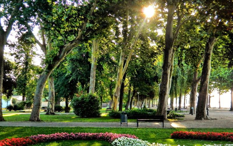 parks, summer, balaton, gardens, 1080P, hungary, balatonfured