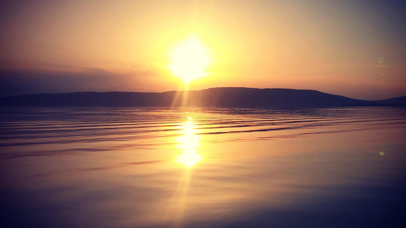 romantic sky, dramatic sky, nature, lens flare, sunset, scenics - nature, balaton, badacsony, lake, sun, orange color, sea, tranquility, bright, beauty in nature