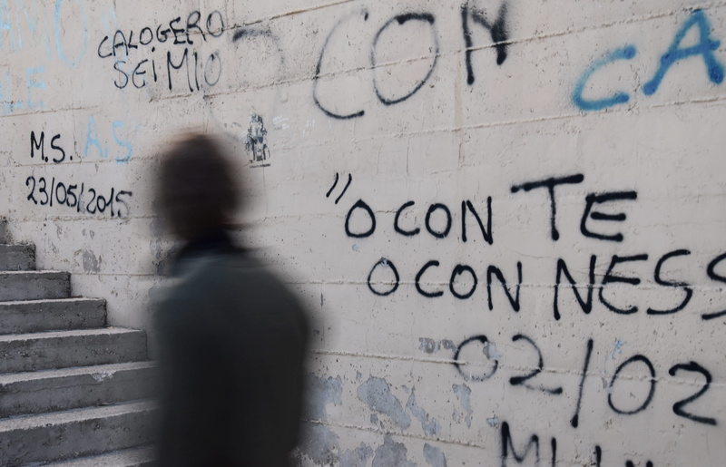 city life, person, painted, near, stairs, motion, vandalism, teenager, steps, architecture, text, education, built structure, blurred motion, tunnel, people