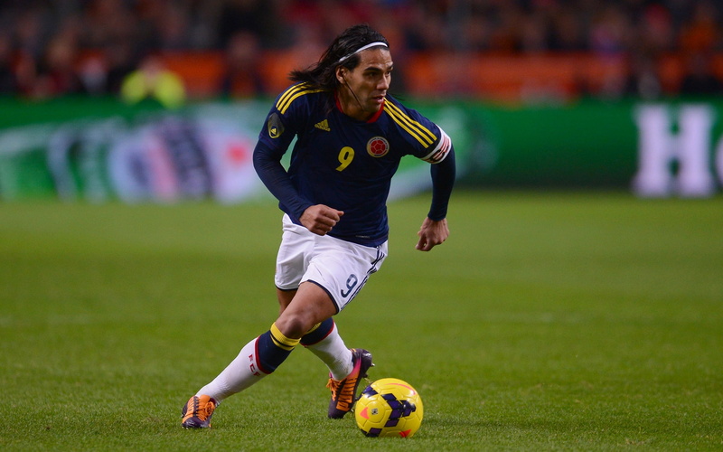 people, blue, ball, athlete, team sport, yellow, soccer uniform, outdoors, strength, zarate, clothing, soccer, falcao, sports equipment, garcia, soccer ball