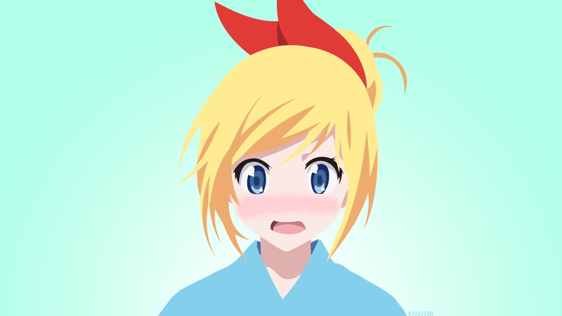 anime girls, anime vectors, 2K, Nisekoi, blushing, anime, Kirisaki Chitoge