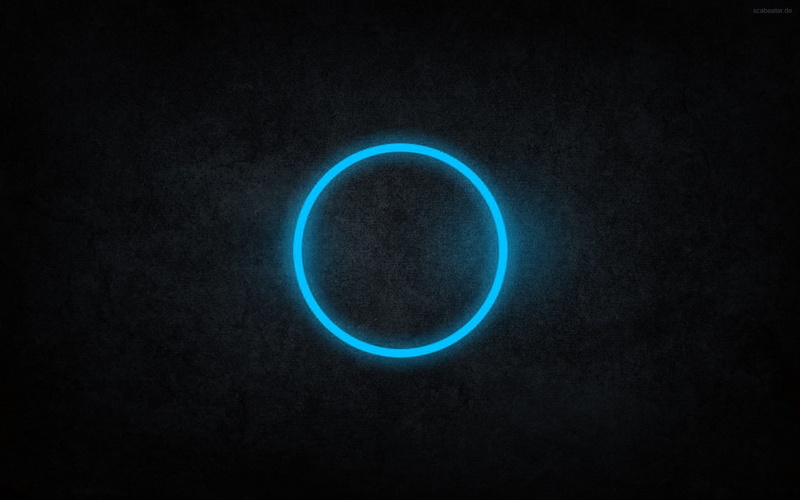 neon, hd, circles, Abstract, cyan, Blue, rings, art, black, 1080P, x, dark