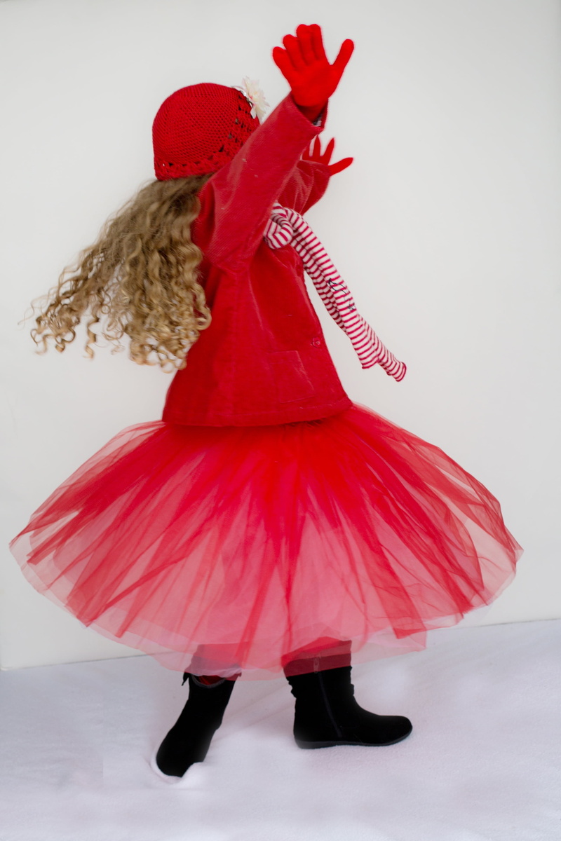 lifestyles, dress, hat, red, wearing, adults only, adult, dancing, 2K, rear view, clothing, twirling, women, human body part, tutu, standing, white background