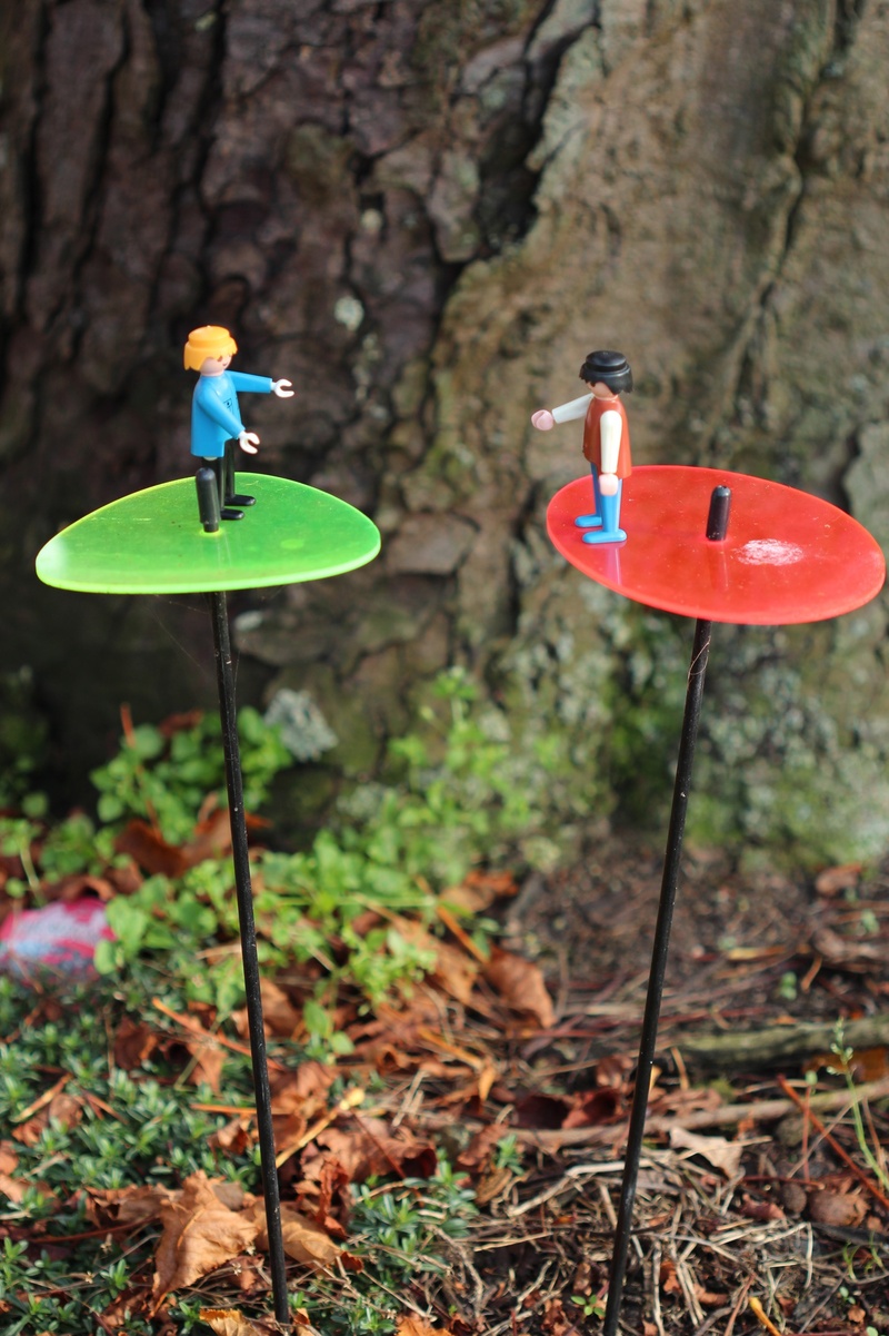 mushroom, playmobil, miniature, field, human representation, no people, miniature world, representation, workers, forest, pinwheel toy, tree, land, day
