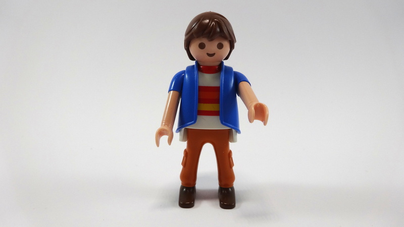 playmobil, child, cut out, males, boys, toy, casual clothing, vest, leisure activity, man, shorts, standing, front view, one person, studio shot, copy space