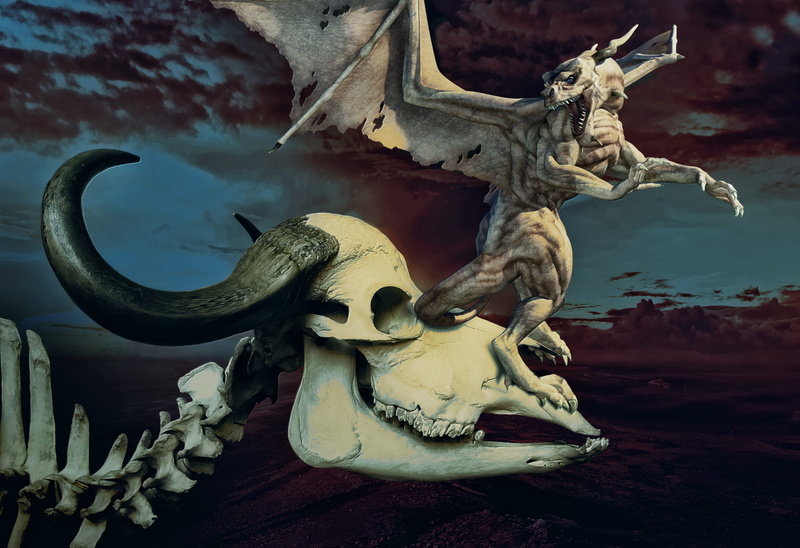 dragon, nature, day, fantasy, mystical, representation, outdoors, bone, animal themes, monster, belief, craft, close-up, animal representation, no people