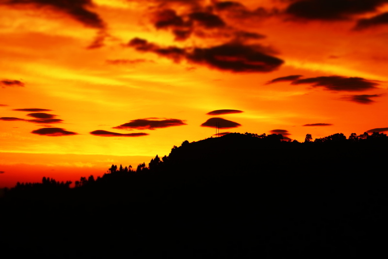beauty in nature, silhouette, tranquil scene, romantic sky, cloud - sky, orange color, morning glow, scenics - nature, no people, sunrise, sunset, environment