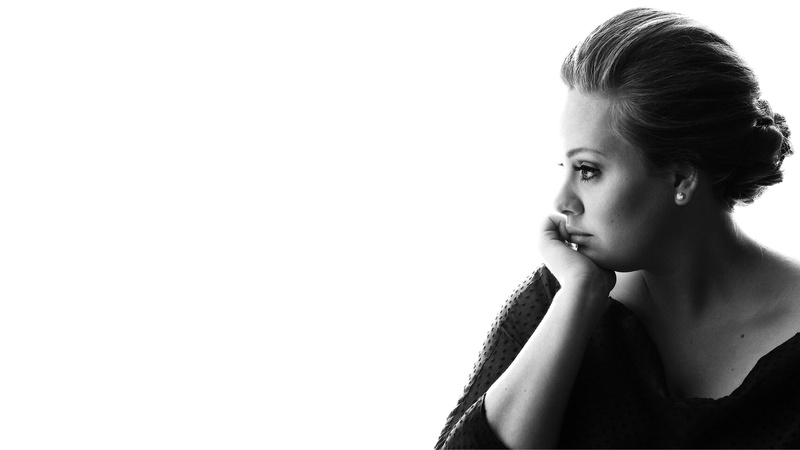 white background, young women, looking away, Adele, hand on chin, singer, cut out, studio shot, lifestyles, leisure activity, young adult, pop-jazz/soul