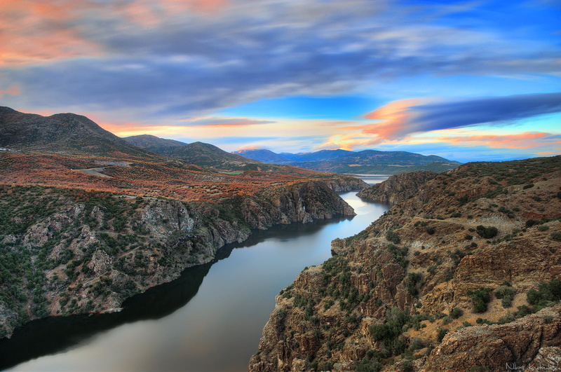 greece, mountain, dam, sunset, outdoors, scenics, end, travel, landscape photography, Ελλάδα, landscape, cumulus clouds, clouds, 720P, lake, nimbus, color