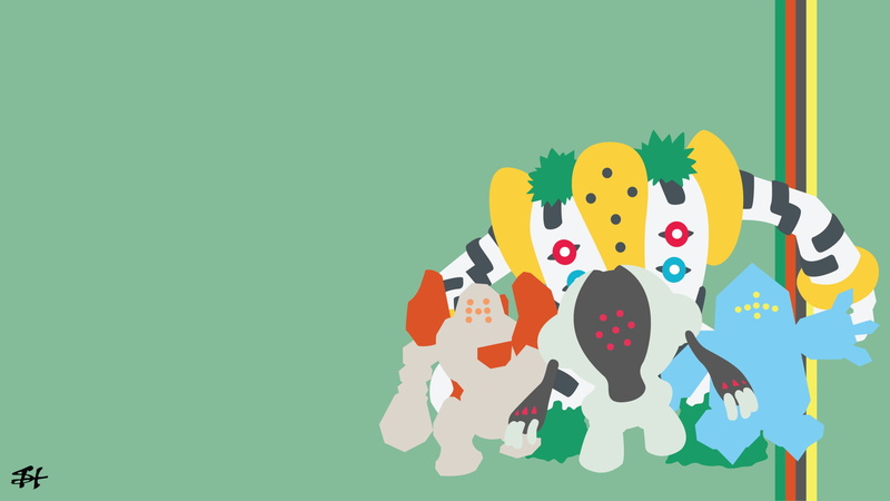 Regigigas (Pokémon), Regirock (Pokémon), Minimalist, Regice (Pokémon), Registeel (Pokémon), 1080P, Pokémon