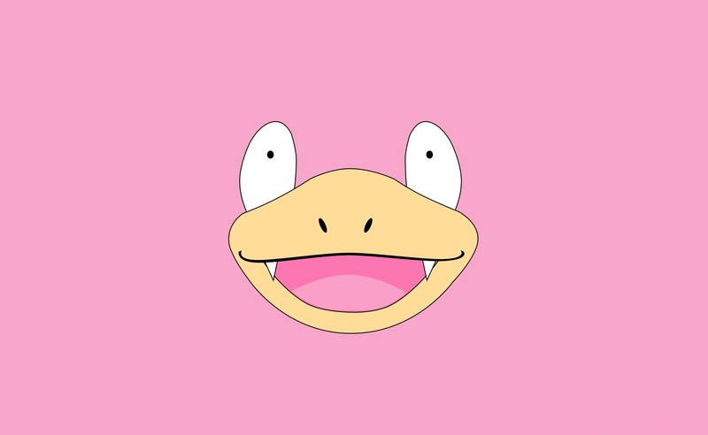 pink color, fun, (Pokemon), emotion, humor, Face, beige, Artistic, white, animal, anthropomorphic smiley face, happiness, Slowpoke, 2K, valentines day - holiday