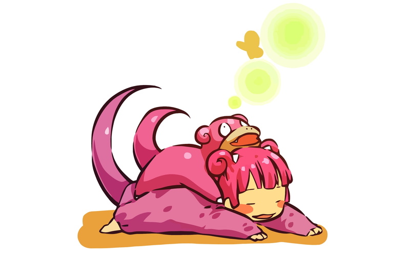 hd, art, x, simple, Slowpoke, human, anime, pokemon, 720P, background