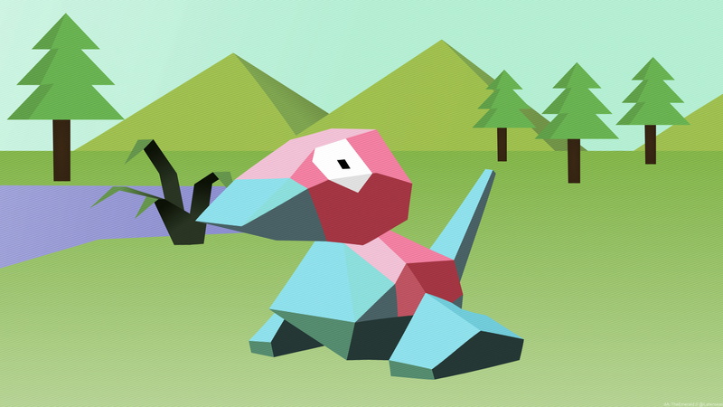 Pokémon, porygon, vector, 4K