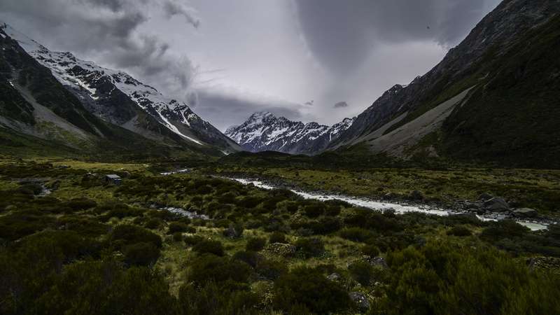 plant, mountain peak, new zealand, 4K, outdoors, river, environment, scenics - nature, land, nature, mountains, landscape, tranquility, non-urban scene