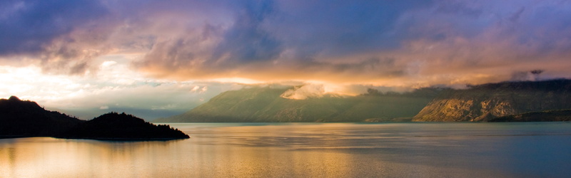 water, land, clouds, morning, glenorchynewzealand, orange, tranquility, panoramic, landscape, 5K, seascape, sunset, no people, coastline, breaks, beach