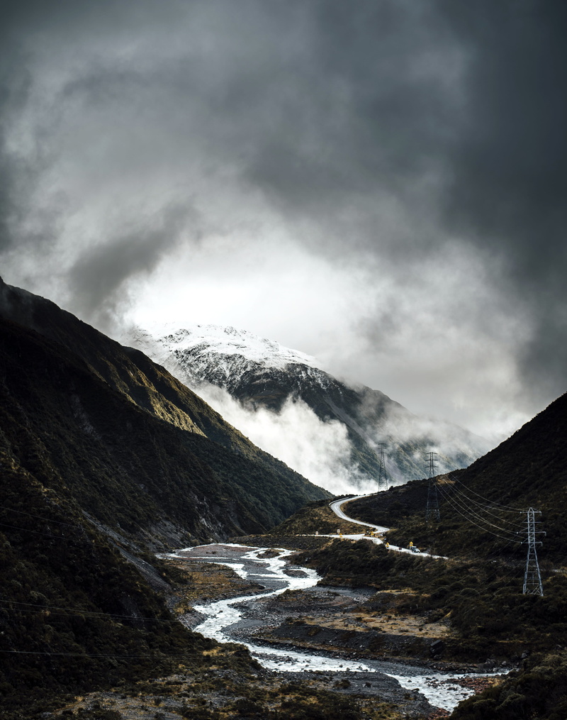 scenics - nature, forest, travel, no people, cold temperature, mountain peak, tranquility, mood, non-urban scene, new zealand, mountains, winter, environment