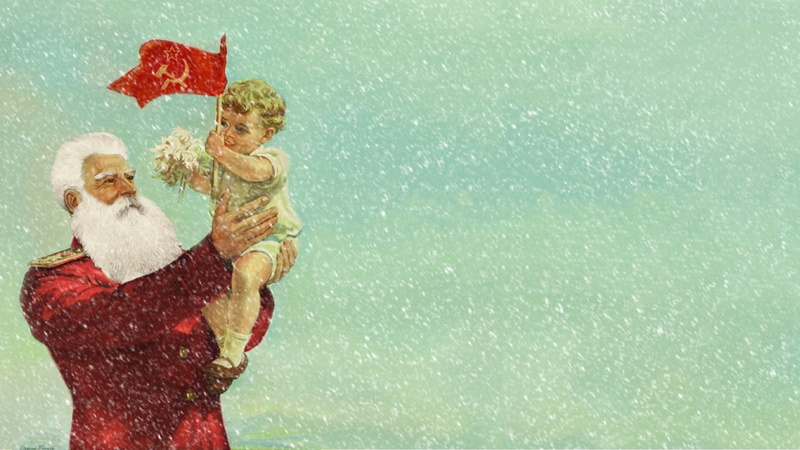 Santa, Communist, drawing, christmas, Child, 1080P, baby