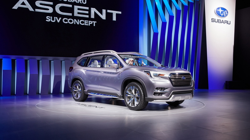 subaru, 2017 New York Auto Show, 5K, concept, Subaru Ascent, silver, ascent
