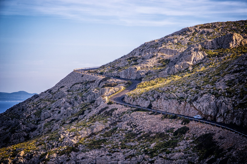 sky, scenics, travel, cloud, hill, nature, mountain Peak, sunlight, summer, ridge, journey, valley, driving, no People, shadow, white, car, street, near