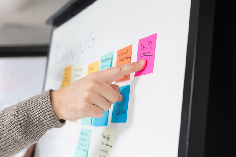 Work, paper, hand, one person, adhesive note, text, Meetings, sticky, note, 4K, indoors, females, Business, Software development, Presentation, business person