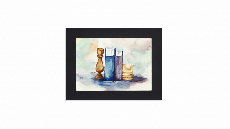 frame, female likeness, white, human representation, framing, painting, art and craft, picture, representation, studio shot, no people, water colors