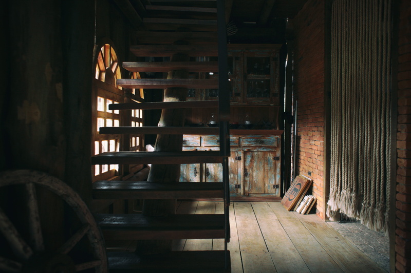 black, night, warehouse, wood - material, chair, built structure, flooring, empty, 4K, day, graphic, shelf, building, the way forward, technology, no people