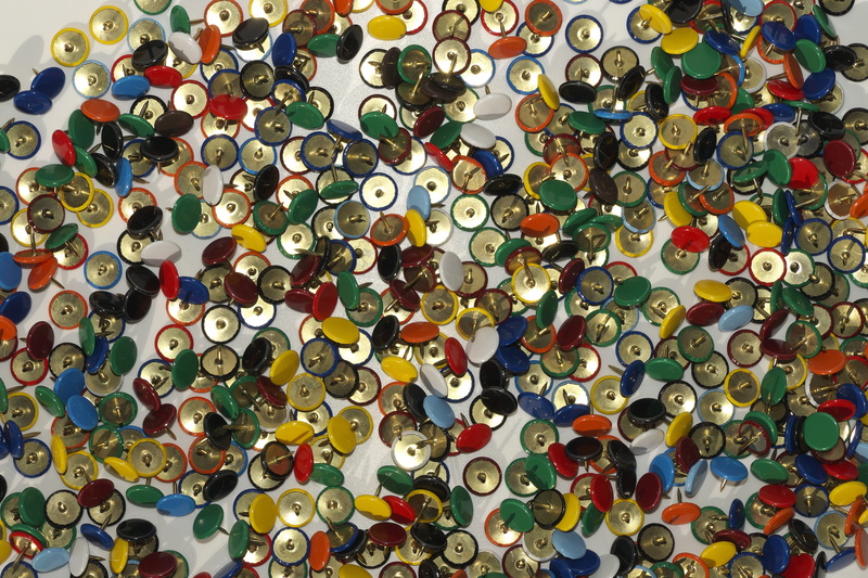 collection, color, nails, abundance, thumbtack, multi colored, sequin, directly above, shape, full frame, backgrounds, indoors, background, texture, 5K